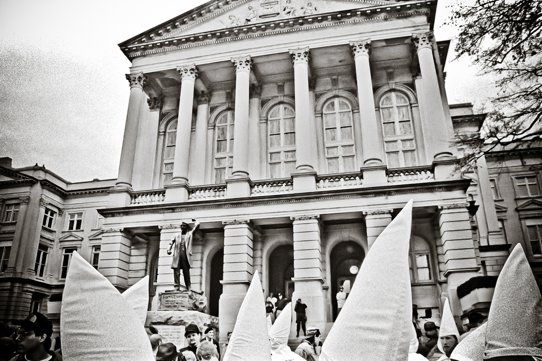 January 6, 1990 - Atlanta, GA. 50 Ku Klux Klan members and supporters gathered Saturday at the state Capitol to protest the holiday honoring Dr. Martin Luther King Jr.