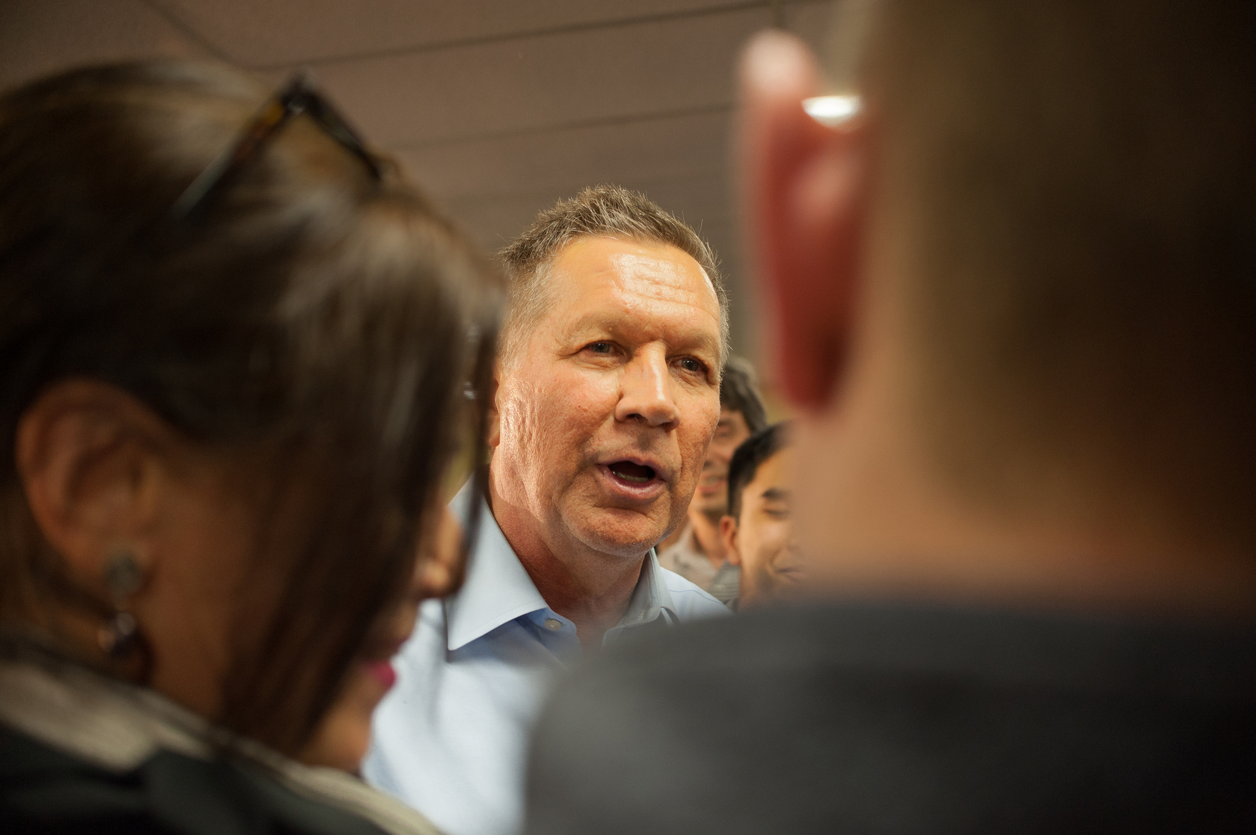 February 23, 2016. Sandy Springs, GA. Presidential hopeful Governor John Kasich (R-OH) speaks to supporters at a rally in Sandy Springs, GA.