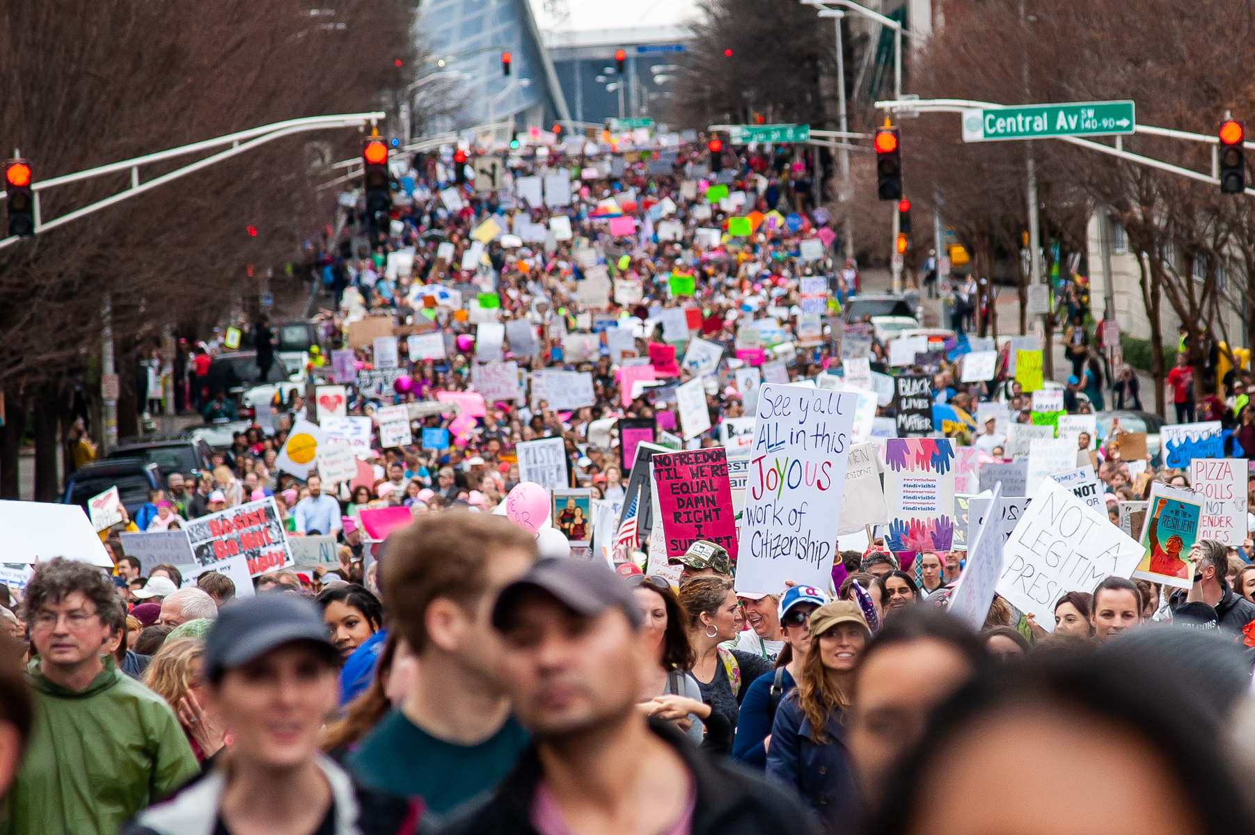 January 21, 2017 - Atlanta, Georgia. An estimate 60,000 demonstrators  attended for March for Social Justice and Women.
