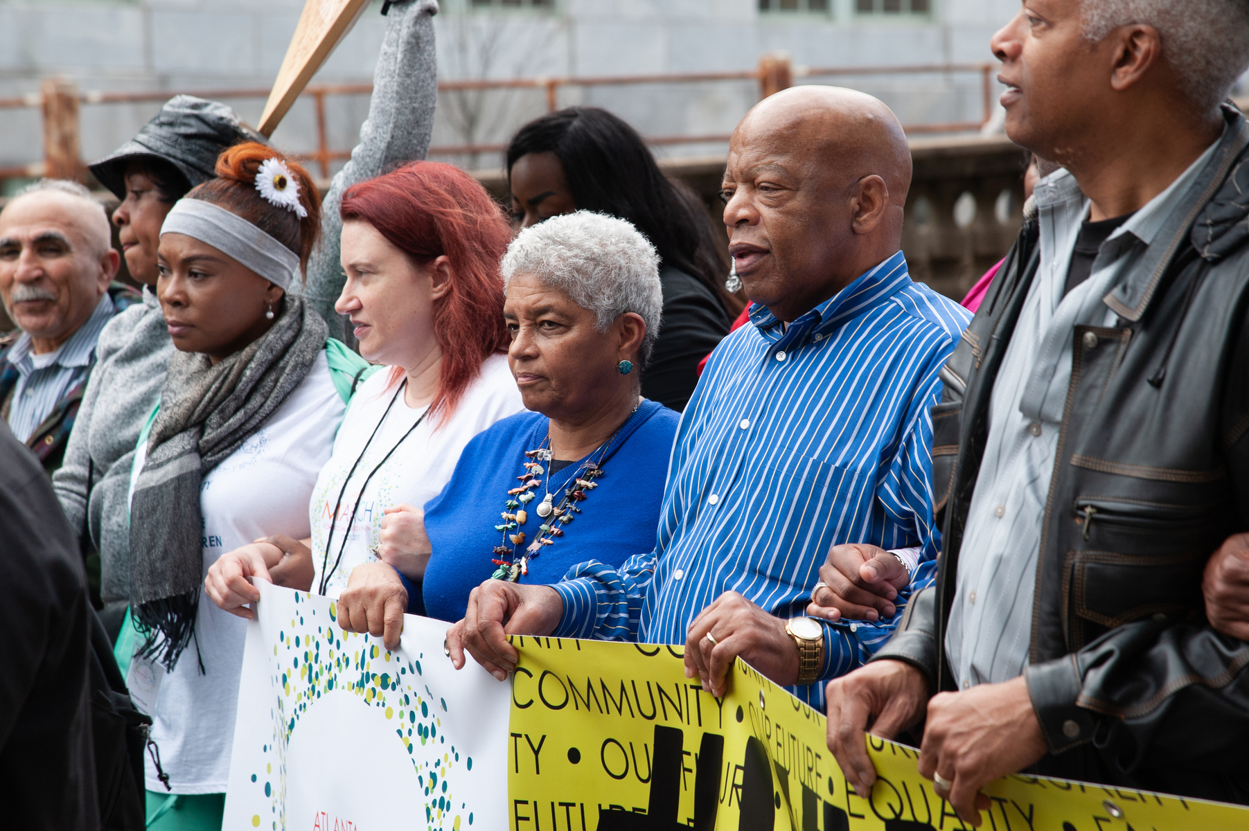 January 21, 2017 - Atlanta, Georgia. Congressman John Lewis (D-GA) and Atlanta Mayor Shirley Franklin march at The Atlanta March for Social Justice and Women.   An estimate 60,000 demonstrators attended.